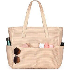 Beach Bags for Women Khaki Stripes